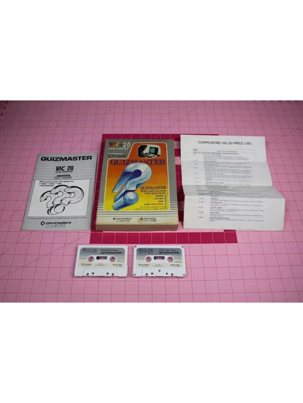 Commodore Vic 20 Cassette Software Quizmaster Ivan Berg 1982 Box 2 Tapes Manual